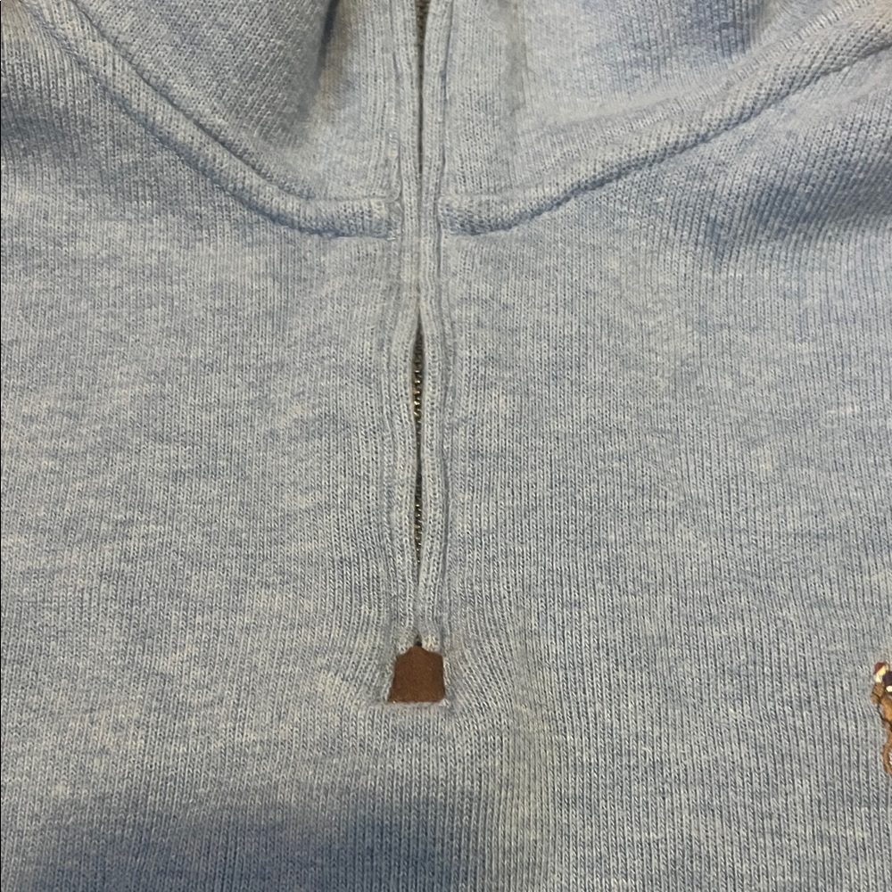 Ralph Lauren 1/4 zip  Light Blue Sweater large super soft - Picture 4 of 5